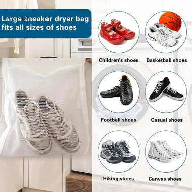 Túi Máy Sấy Sneaker Lưới Đàn Hồi Có Dây Chống Rách Tái Sử Dụng 70.400 VND 4