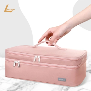 Túi máy sấy tóc du lịch hai lớp di động sắp xếp rộng rãi cho nữ Lakebao mới 4