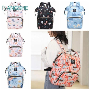 Túi Mẹ BANGSHE Hộp Đựng Tã In Dung Tích Lớn, Ba Lô Nappy Đa Năng Phong Cách Hàn Quốc Giá 239k
