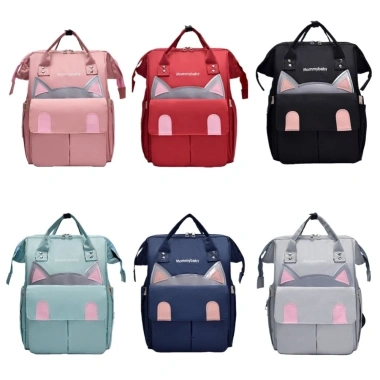 Túi mẹ DFGF Tai Mèo vải Oxford chống thấm, dung tích lớn cho bà bầu & bé