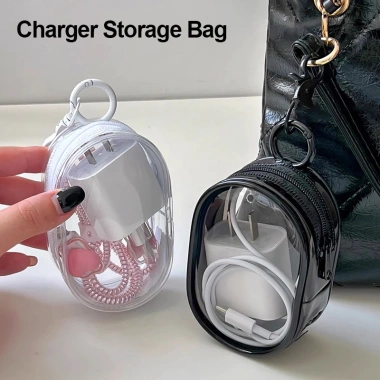 Túi Mini Bảo Quản Cáp & Tai Nghe Trong Suốt - Phong Cách Sạc, Lưu Trữ Nhanh, Giá 11.924đ