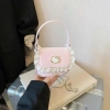Túi mini nữ da PU phối ren trắng, charm mèo vàng - phong cách Hàn DK374, 73.000đ 5