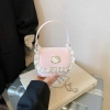 Túi mini nữ da PU phối ren trắng, charm mèo vàng - phong cách Hàn DK374, 73.000đ 9