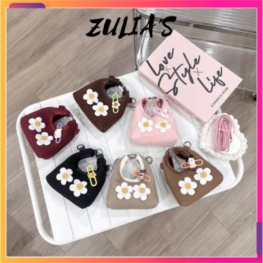 Túi Mini Nữ Đeo Tết Da Lộn Hoạ Tiết Hoa Cúc Dễ Thương - Giá chỉ 89.000đ Zulia's