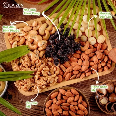 Túi Mix 5 Hạt Ăn Liền 250-500g La'zen - Macca, Hạnh Nhân, Điều, Óc Chó, Bí Xanh - Giá 138.000₫ 4