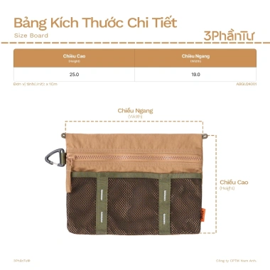 Túi Mô-đun Đeo Chéo Nam Nữ Vải Taslan Khoá Kéo 3PhầnTư Giá Ưu Đãi 279k