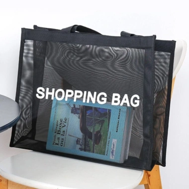 Túi mua sắm lưới trong suốt KINGQUEEN - Tote nylon lớn, đeo chéo đen, thích hợp du lịch biển, giá chỉ 88.128₫ 7