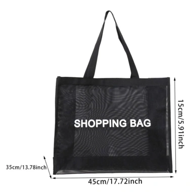 Túi mua sắm lưới trong suốt TRENDYTRENDZ - Tote lớn, đeo chéo một vai, nylon nhẹ, thoáng khí, đa năng du lịch & thể dục 2 Túi mua sắm lưới trong suốt TRENDYTRENDZ - Tote lớn, đeo chéo một vai, nylon nhẹ, thoáng khí, đa năng du lịch & thể dục 2