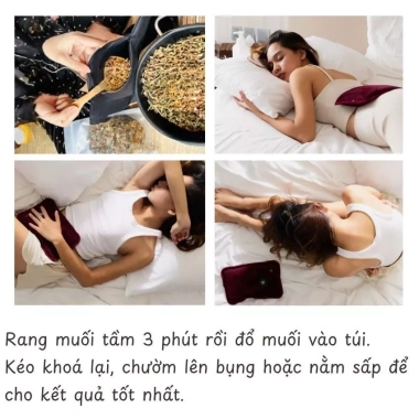 Túi muối chườm bụng sau sinh Catiho 2 lớp nhiệt, vải dày chắc chắn - 62.000₫