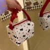 Túi mỹ phẩm cầm tay in nơ anh đào đen – Dễ thương, dung tích cao, quà tặng MỚI 6