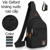 Túi nam đeo chéo 3 ngăn oxford kháng nước, lỗ tai nghe - HQ S3 T245, đi chơi, phượt, du lịch
