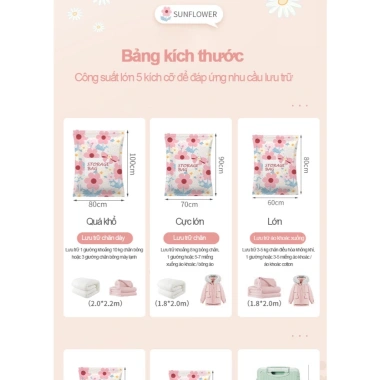 Túi nén chân không dày dặn, tiết kiệm không gian cho quần áo, chăn màn - Giá 23.000₫ 9