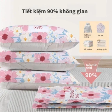 Túi nén chân không đựng chăn ga, quần áo, tiết kiệm 75% không gian - Giá 20.000₫