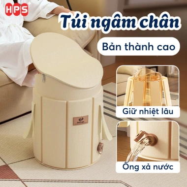 Túi Ngâm Chân Giữ Nhiệt Gấp Gọn, Ống Xả Nước, Thư Giãn Tại Nhà - Giá 107.000₫