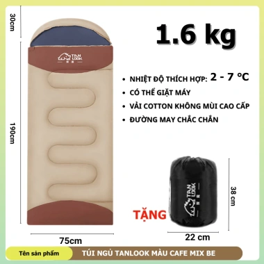 Túi ngủ dã ngoại gấp gọn, không xô bông, tiện lợi cắm trại văn phòng: 435k