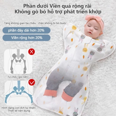 Túi Ngủ Quấn Cho Trẻ Sơ Sinh Cotton Nguyên Chất - Khóa Kéo 2 Chiều - Giảm 17% 9 Túi Ngủ Quấn Cho Trẻ Sơ Sinh Cotton Nguyên Chất - Khóa Kéo 2 Chiều - Giảm 17% 9