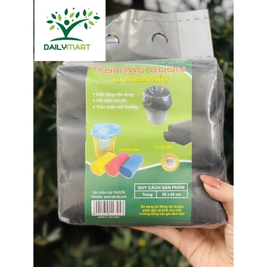 Túi Nilon Bóng Đen Cuộn Đựng Rác Tự Phân Huỷ 3 Cuộn TAHUFA DAILY Giá 31.500₫