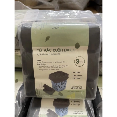 Túi Nilon Bóng Đen Cuộn Đựng Rác Tự Phân Huỷ 3 Cuộn TAHUFA DAILY Giá 31.500₫