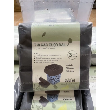 Túi Nilon Bóng Đen Cuộn Đựng Rác Tự Phân Huỷ 3 Cuộn TAHUFA DAILY Giá 31.500₫