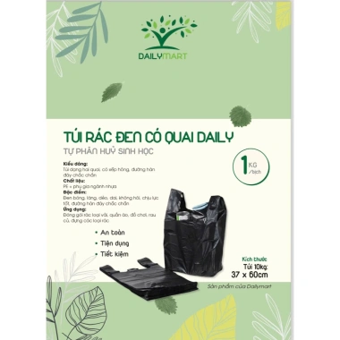 Túi Nilon Bóng Đen DAILY 1kg Có Quai - Đựng rác 6 kích thước 5‑30kg, giá 30.900 VND 6
