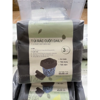 Túi Nilon Bóng Đen Đựng Rác Dạng Cuộn Không Quai - Tự Phân Hủy DAILY, Giá 31.500 VND (3 cuộn) 7