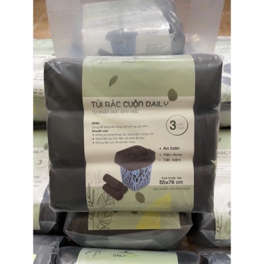 Túi Nilon Bóng Đen Đựng Rác Dạng Cuộn Không Quai - Tự Phân Hủy DAILY, Giá 31.500 VND (3 cuộn) 8