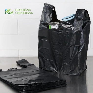 Túi Nilon Đen 1kg Có Quai 60x100 cm Bên Dài Đa Năng Đựng Rác và Gói Hàng Hoá