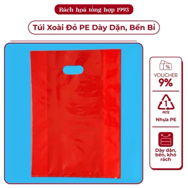 Túi Nilon Hột Xoài Đỏ 1kg – Dày Dai, Nhiều Kích Thước, Đựng Quà, Đóng Hàng 2