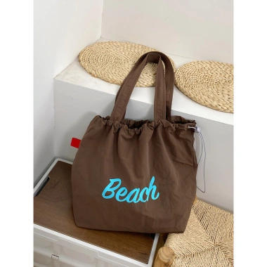 Túi Nữ Nylon Hàn Quốc Phong Cách Mới Đeo Vai Dây Rút Túi Tote Chứa Đựng Lớn Giá 214.681 VND
