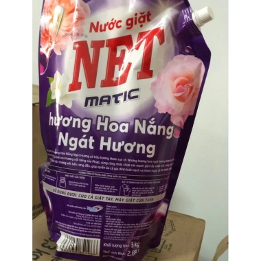 Túi Nước Giặt NET Matic Hương Hoa Nắng 3kg - Màu Tim, Thơm Lành, Giá Ưu Đãi 114k 2