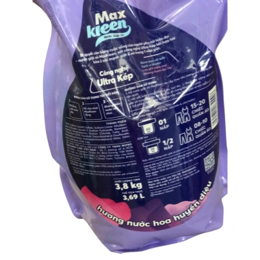Túi Nước Giặt Xả Max Kleen 3,8kg - Siêu sạch, hương thơm lâu, giảm giá chỉ 166.994₫ 7 Túi Nước Giặt Xả Max Kleen 3,8kg - Siêu sạch, hương thơm lâu, giảm giá chỉ 166.994₫ 7