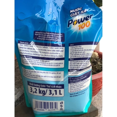 Túi nước giặt xả Power 100 2in1 hương Pháp 3,2kg/3,1L - Giá chỉ 123.499 VND 3 Túi nước giặt xả Power 100 2in1 hương Pháp 3,2kg/3,1L - Giá chỉ 123.499 VND 3