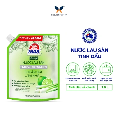 Túi Nước Lau Sàn 365 Max Botany 3.6L Tinh Dầu Sả Chanh - Làm sạch bóng sàn, an toàn da bé, giá chỉ 210.000 VND 2 Túi Nước Lau Sàn 365 Max Botany 3.6L Tinh Dầu Sả Chanh - Làm sạch bóng sàn, an toàn da bé, giá chỉ 210.000 VND 2