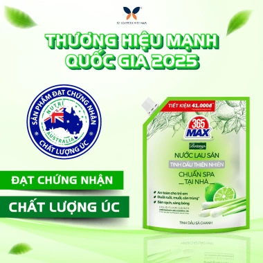 Túi Nước Lau Sàn 365 Max Botany 3.6L Tinh Dầu Sả Chanh - Làm sạch bóng sàn, an toàn da bé, giá chỉ 210.000 VND