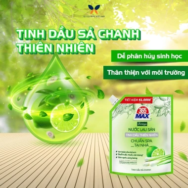 Túi Nước Lau Sàn 365 Max Botany 3.6L Tinh Dầu Sả Chanh - Làm sạch bóng sàn, an toàn da bé, giá chỉ 210.000 VND