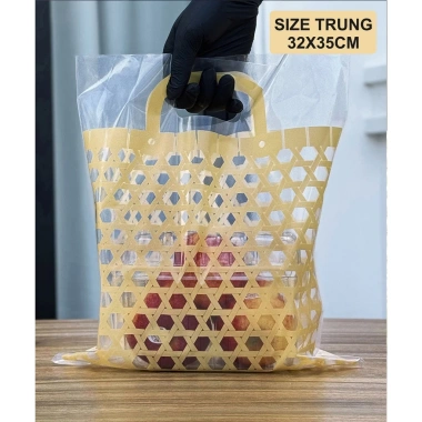 Túi Nylon 5kg Giỏ Tre Đựng Quà, Bánh Kẹo, Quần Áo - Giá Sỉ 89k - Gold Pack VN