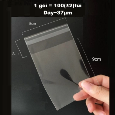 Túi OPP trong suốt dán miệng size nhỏ 100 chiếc Đựng bánh kẹo giá chỉ 25.000 VND