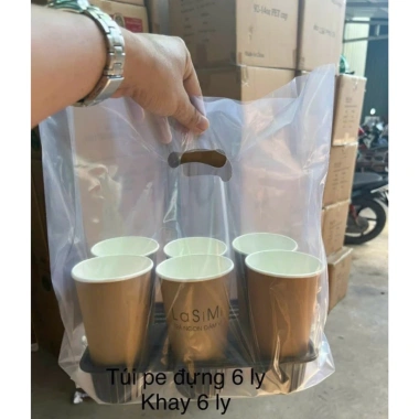 Túi PE hột xoài dày – Đựng khay ly, hộp bánh, khay 4 ô và 6 ô, không kèm khay nhựa, chỉ 68.000đ 6