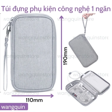 Túi phụ kiện 2 ngăn, quai cầm, pin dự phòng, cáp USB, tai nghe – 79.890 VND