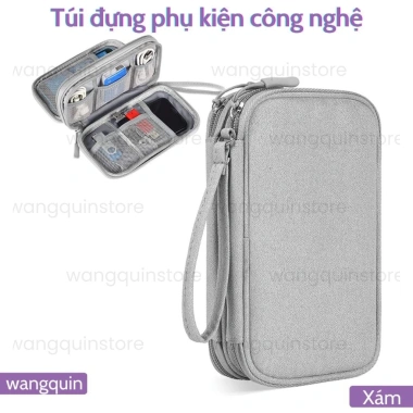 Túi phụ kiện 2 ngăn, quai cầm, pin dự phòng, cáp USB, tai nghe – 79.890 VND