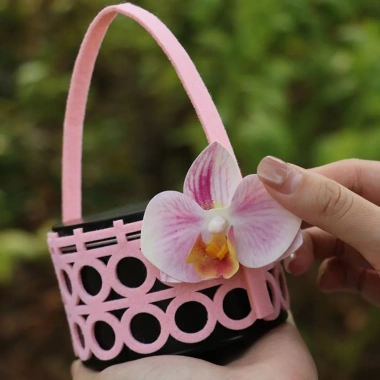 Túi phụ kiện cầm tay hoa lan dễ thương – Phối áo dài chụp hình Tết, chỉ 99.000₫