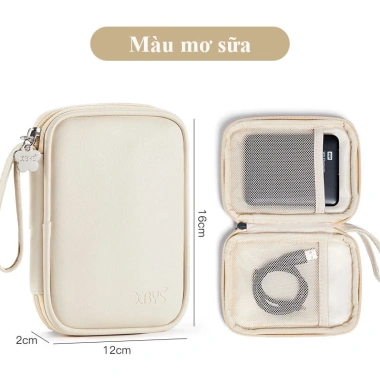 Túi phụ kiện da PU YBYS C001 - Đựng ổ cứng di động, cáp, USB, chống trầy xước, chống thấm nước - Giá 79.000₫ 2
