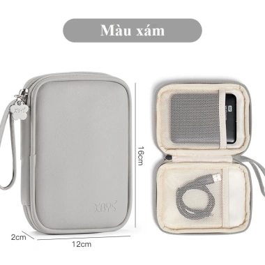 Túi phụ kiện da PU YBYS C001 - Đựng ổ cứng di động, cáp, USB, chống trầy xước, chống thấm nước - Giá 79.000₫ 3