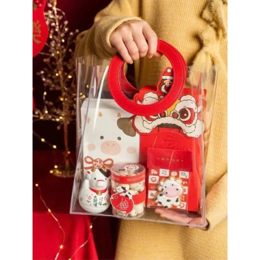 Túi PVC đựng quà Noel, bánh cookie Giáng sinh, quà Tết – Quai da, 19.000đ 9