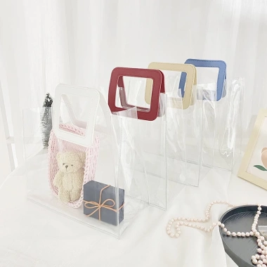 Túi PVC trong suốt tay cầm da PU - Quà tặng thời trang giá ưu đãi 33.000₫ 3