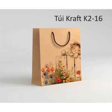 Túi quà quai dây Karaft in tùy chỉnh, xấp 10 cái, giá sỉ 45.000đ, giao nhanh
