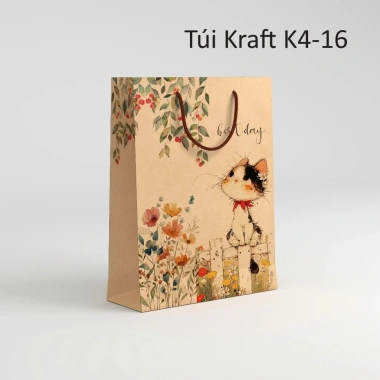 Túi quà quai dây Karaft in tùy chỉnh, xấp 10 cái, giá sỉ 45.000đ, giao nhanh