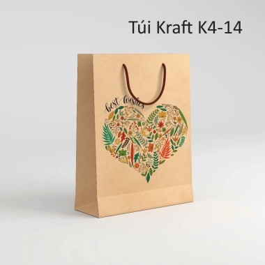Túi quà quai dây Karaft in tùy chỉnh, xấp 10 cái, giá sỉ 45.000đ, giao nhanh