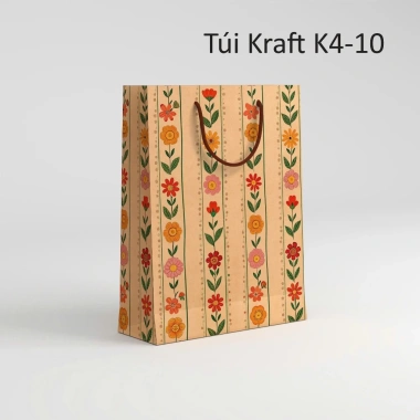 Túi quà quai dây Karaft in tùy chỉnh, xấp 10 cái, giá sỉ 45.000đ, giao nhanh