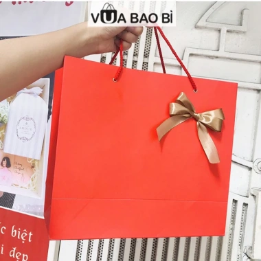 Túi quà tặng đỏ nơ xinh xắn - 20/11, sinh nhật, kỷ niệm sang trọng - Giá 12.900₫ 6